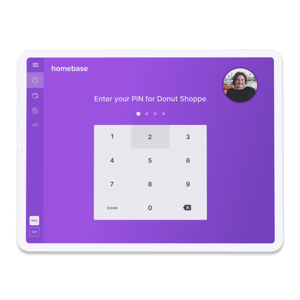 Employee time clock pin pad