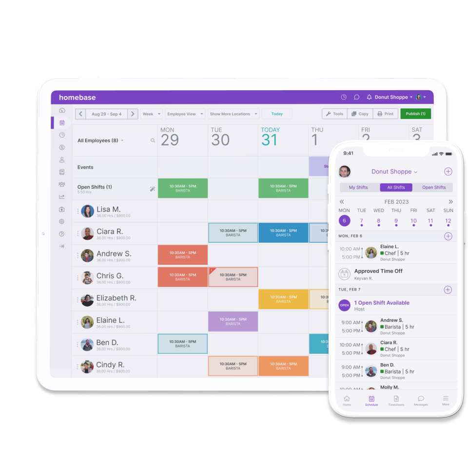 Employee schedules