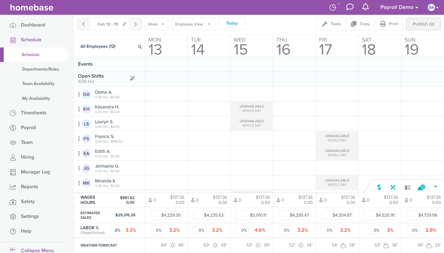 Determine Schedule Requirements