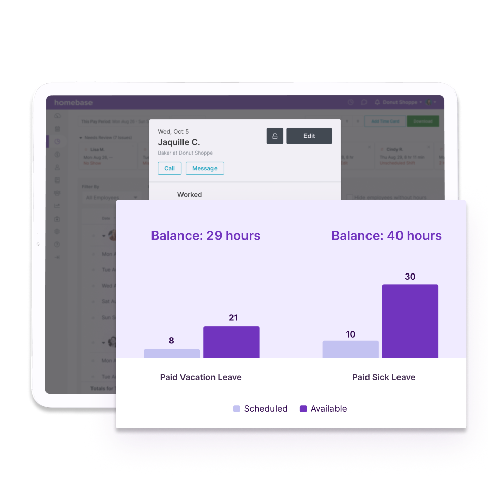 Employer view of paid time off accruals
