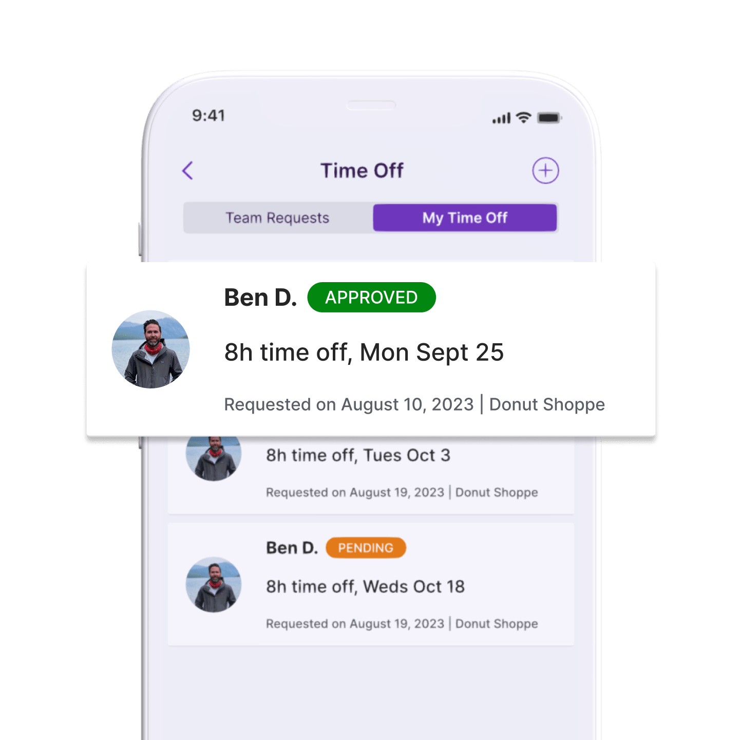 Employee visibility into time off requests