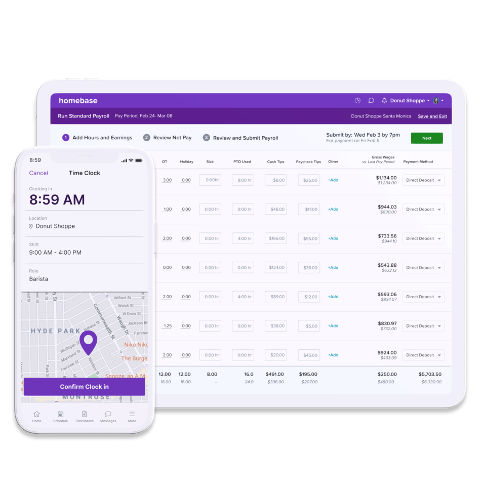 Employee timesheets